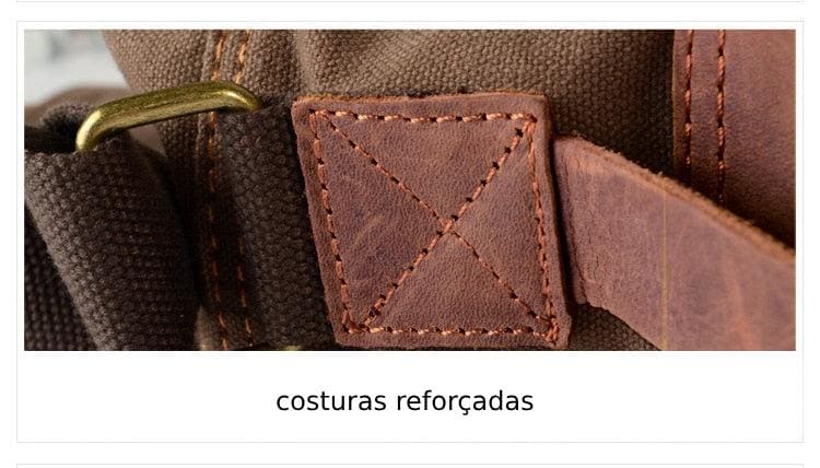 Mochila Lona e Couro Bis Ofertas ®