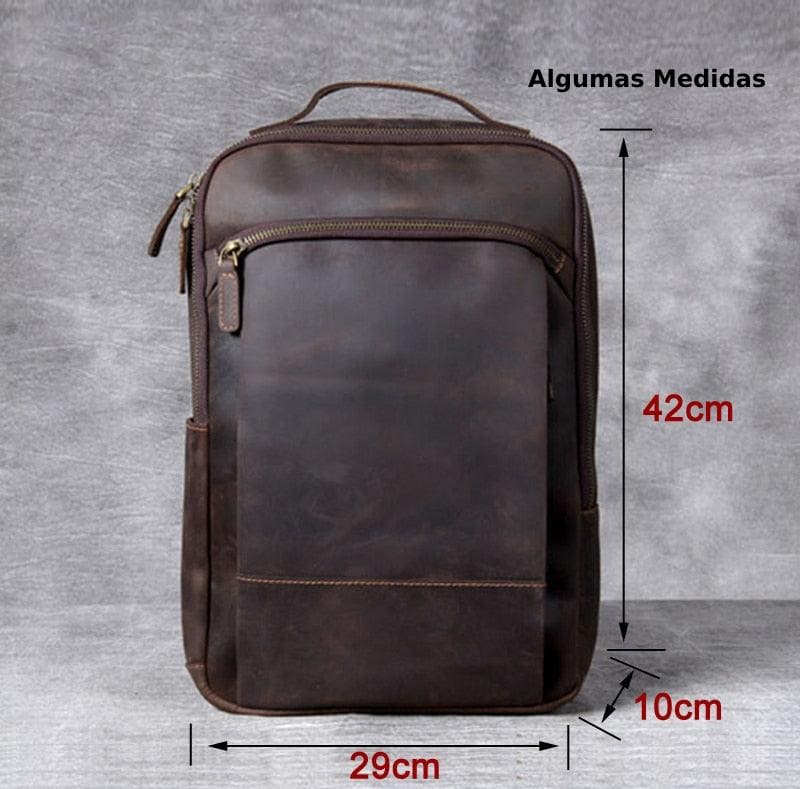 Mochila Masculina de Couro Legítimo Vintage Bis Ofertas ®