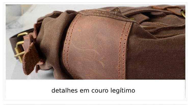 Mochila Lona e Couro Bis Ofertas ®