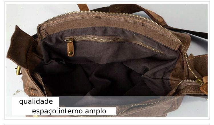 Mochila Lona e Couro Bis Ofertas ®