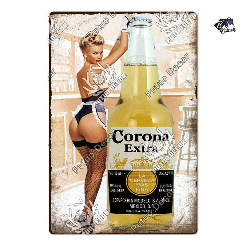 Placa de Metal Vintage Beers 30x40cm Bis Ofertas ®