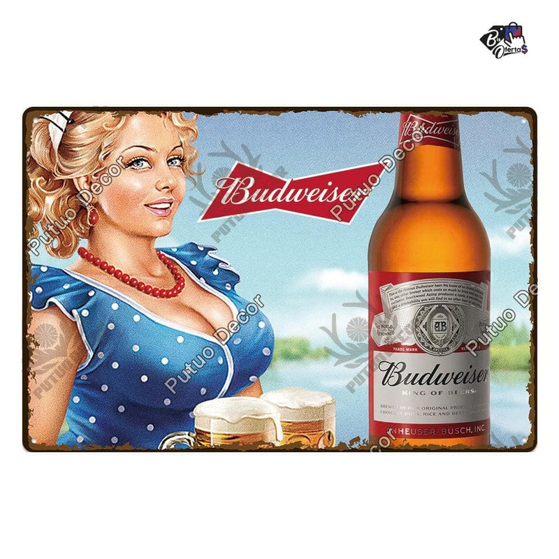 Placa de Metal Vintage Beers 30x40cm Bis Ofertas ®