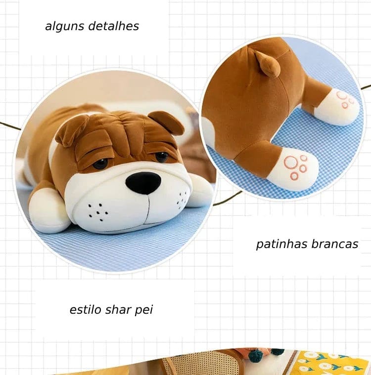 Cachorro de Pelúcia Shar Pei 45/60/80cm Bis Ofertas ®