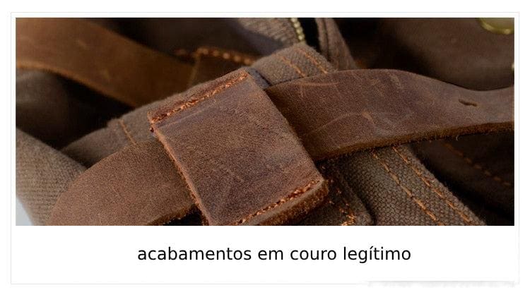 Mochila Lona e Couro Bis Ofertas ®