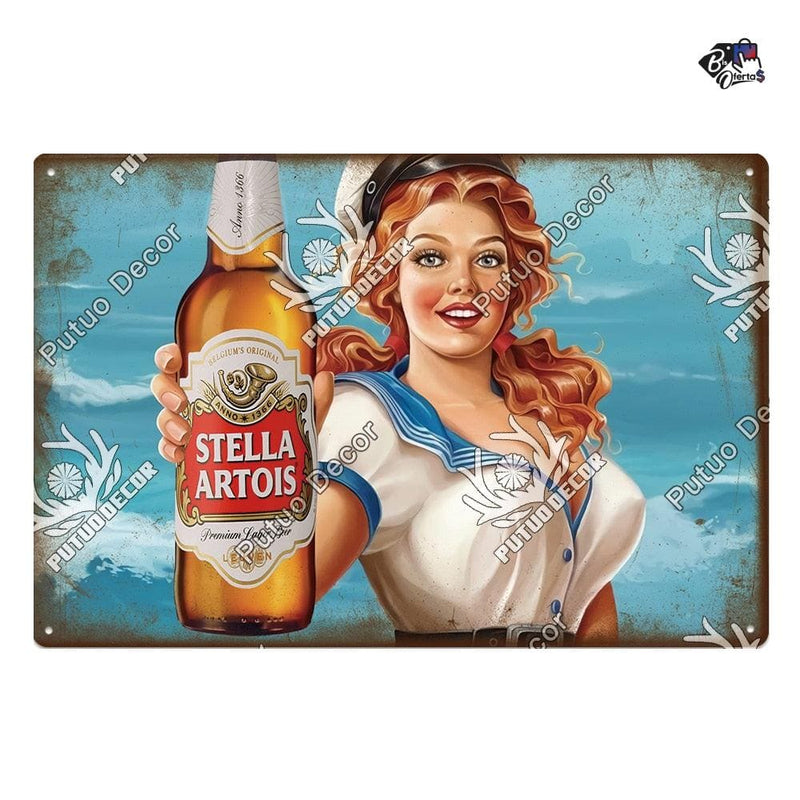 Placa de Metal Vintage Beers 30x40cm Bis Ofertas ®