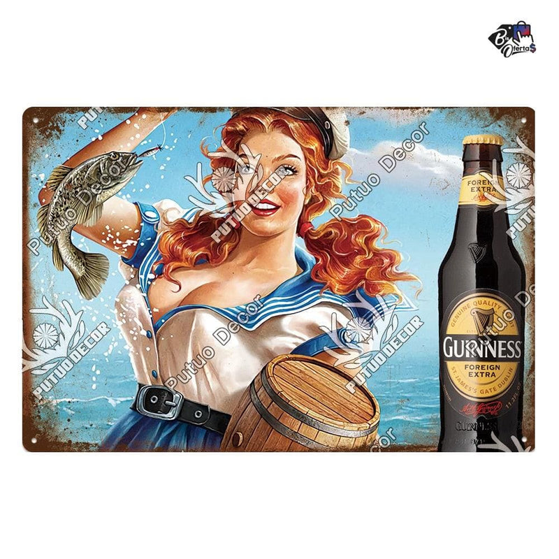 Placa de Metal Vintage Beers 30x40cm Bis Ofertas ®