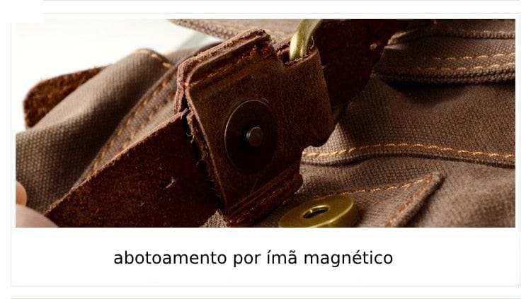 Mochila Lona e Couro Bis Ofertas ®