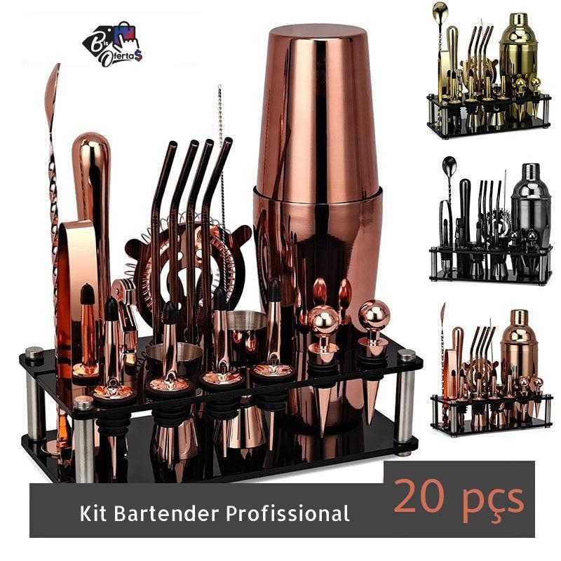 Kit Bartender Coqueteleira 20 Peças Bis Ofertas ®